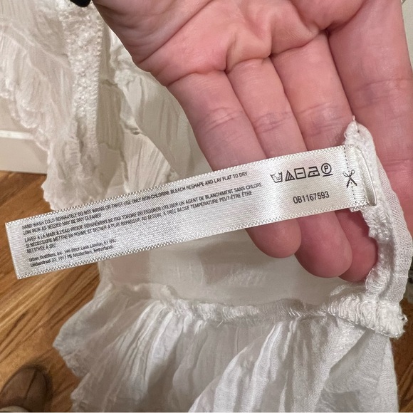 Free People Dolly Bodysuit Dress White Lace Maxi Ruffle Dress Boho Ethereal S - Picture 14 of 15